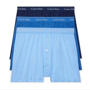NWT! NEW! Calvin Klein Boxer Men's 3-Pack Classics Knit Boxers Underwear -Blue